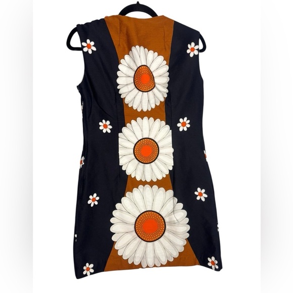 VTG 1960's ALICE Polynesian Daisy Hippie Hawaiian Mini Dress Retro Art to Wear - Picture 6 of 13